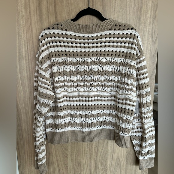 New LAUNDRY by Shelli Segal Crochet Cropped Cardigan Sweater Cream Beige X-Large - Picture 9 of 9